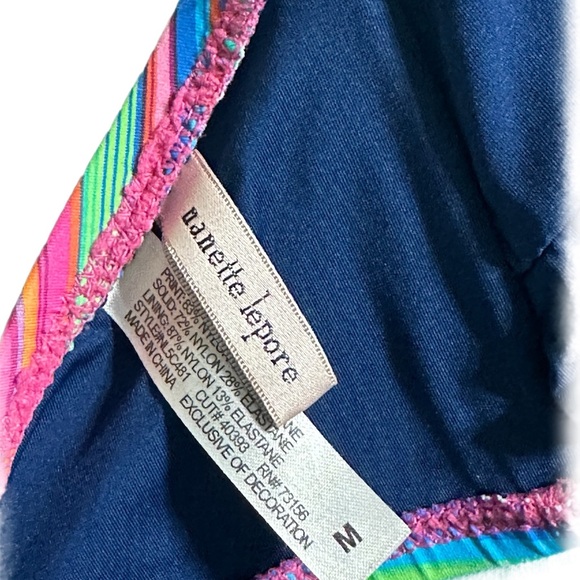 Nanette Lepore Flora Fiesta Bandeau Bikini Top Medium Colorful Stripes - Picture 8 of 9